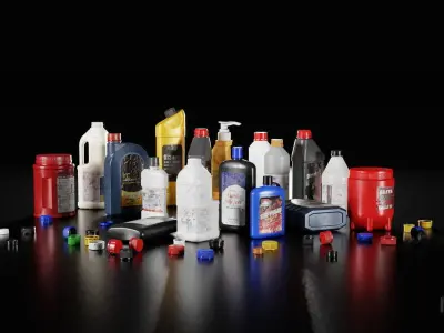 Plastic Containers Low-poly 3D model