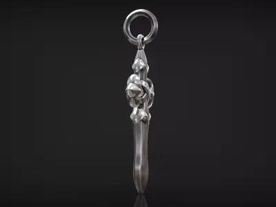 Gothic Santiago Sword Cross of Saint James Amulet 3D print model