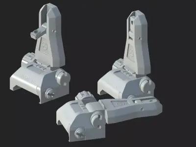 Magpul MBUS pro aim Low-poly 3D model