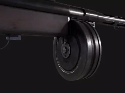 Suomi KP-31 Submachine Gun Low-poly 3D model