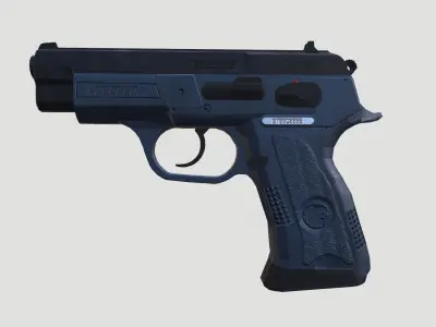 Low Poly Pistol BT 02  4 Colour Modern Weapons Low-poly 3D model