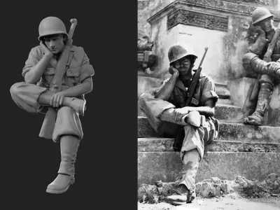 USA Soldier ww2 3D print model