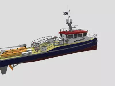 Offshore Supply Vessel Industrial Marine Ship Low-poly 3D model