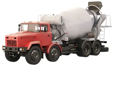 KrAZ 7133P4 cement mixer 2011 3D model
