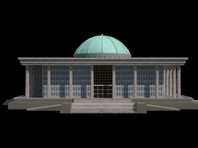 KOREA ASSEMBLY BUILDING Low-poly 3D model