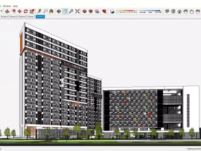Sketchup Residential Complex A4 3D model