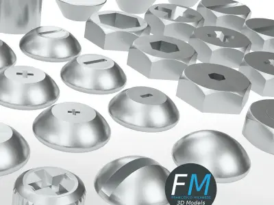 Screw heads collection 3D model purchase