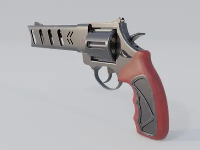 Revolver Low-polly 3D model Low-poly 3D model