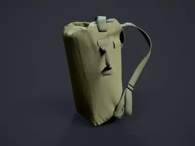 Military duffle bag  Low-poly 3D model