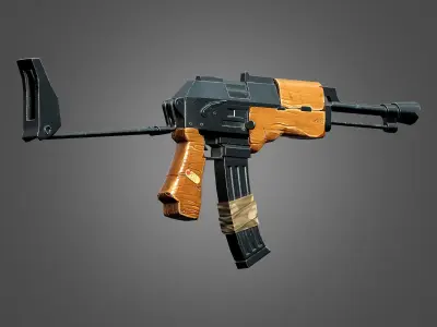 AK 47 Kalashnikov Stylized Gun Game Ready Low-poly 3D model