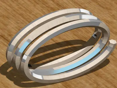 Elipical helix spring Free 3D model
