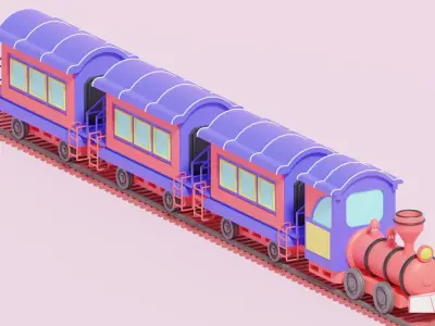Cartoon Train 3D model
