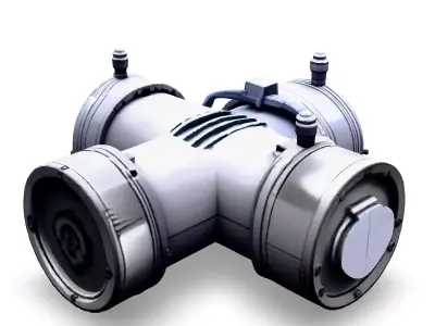 SciFi Industrial Engine Model Low-poly 3D model