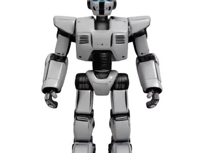 Dented Metal Robot Toy 3D model