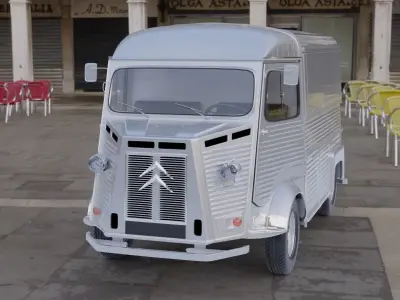 Citroen H silver van 3D model