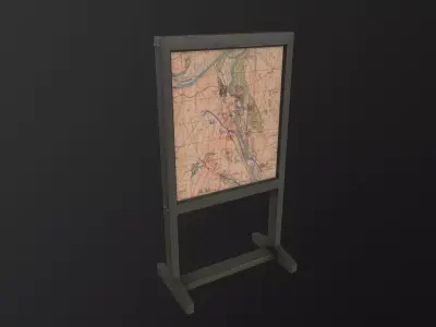Attack map board 3D Model Low-poly 3D model
