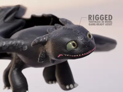 Toothless low-poly 3d model Low-poly 3D model