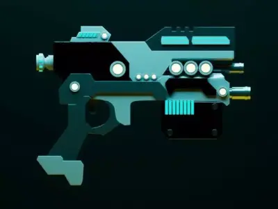 gun game asset Free low-poly 3D model