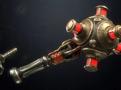 The SteamPunk Grenades Pack Low-poly 3D model