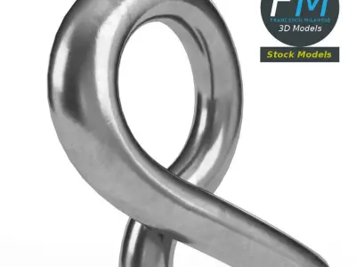 Pigtail eye screw 3D model