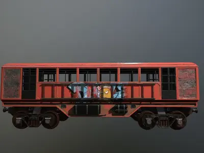 Lowpoly Train With 2 Texture Low-poly 3D model