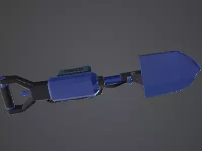 Sci-Fi Powered Tactical Shovel Low-poly 3D model