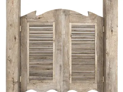 Old Wood Saloon Door 3D model
