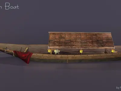 Japan Boat Low-poly 3D model