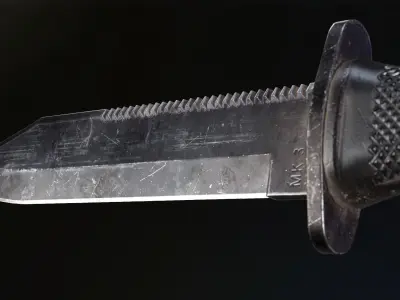 Ontario MK3 Navy Knife Low-poly 3D model