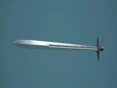Old Steel Medieval Sword Low-poly 3D model