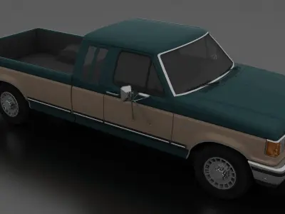 F-Series F-250 XLT Lariat Pickup SuperCab 1987 Low-poly 3D model