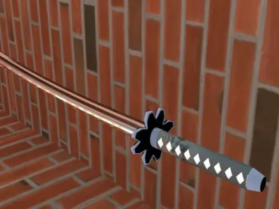Katana Lizard Flower Sword With Scabbard Low-poly 3D model