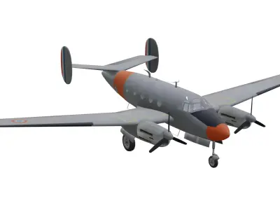 Dassault MD 312 Flamant Low-poly 3D model purchase