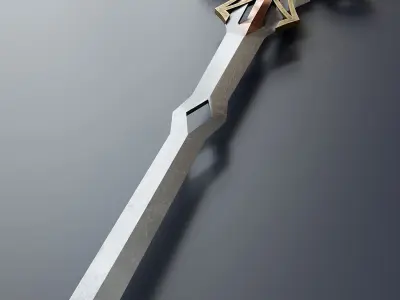Fantasy style sword A1 Low-poly 3D model