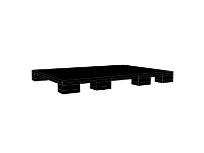 Wooden Platform v1 001 Low-poly 3D model