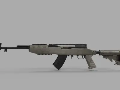 FDE SKS Rifle Low-poly 3D model
