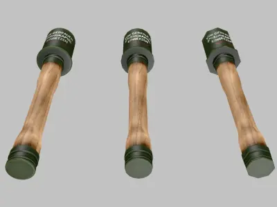 German war grenade - for game Low-poly 3D model