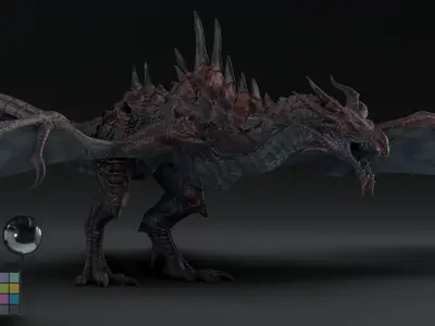 Legendary Volcanic Dragon - Rigged 3D model