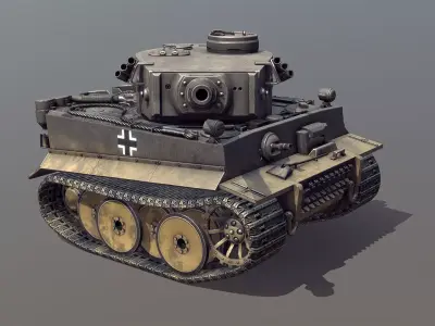 German Tiger I Tank Toon Low-poly 3D model