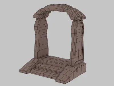 Ancient Stone Gate or Portal Low-poly 3D model