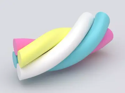 marshmallows twists 01 3D model