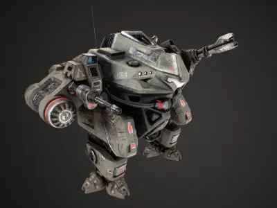 Low Poly Robot Rhino  Low-poly 3D model