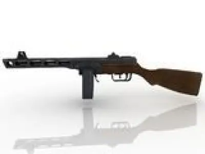 PPSh-41 Low-poly 3D model order