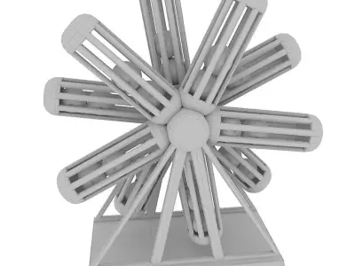 Wheel animation with layers 3D model