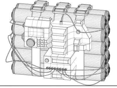 Dynamite 6 Low-poly 3D model