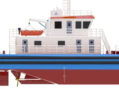 fast rescue boat Low-poly 3D model