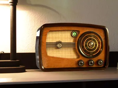 Low Poly Radio 3  maresal3d Low-poly 3D model