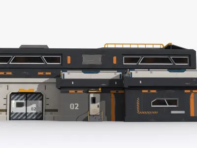 Sci-Fi Industrial x5 Low-poly 3D model