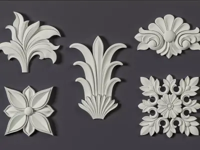 Five Free Ornament Brushes Alphas and 3D Models Free 3D model