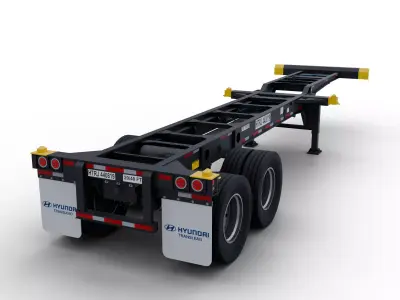 Hyundai 20-40 Tandem 6-pin Chassis Low-poly 3D model